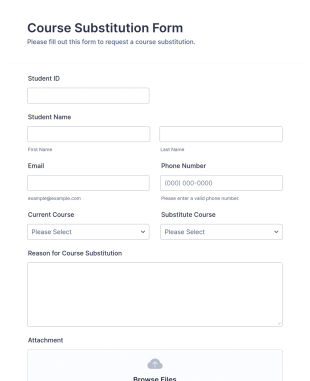 Course Substitution Form Template