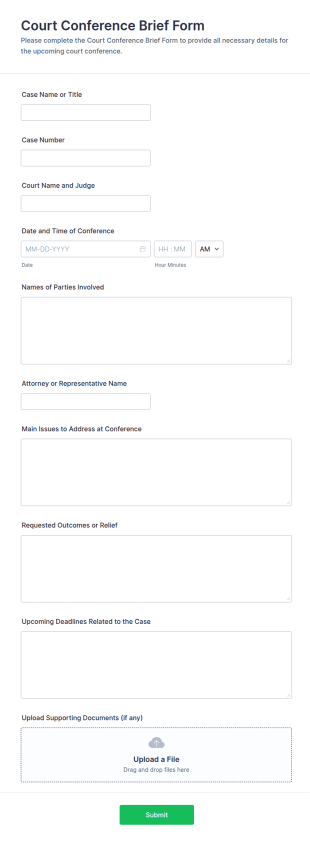 Court Conference Brief Form Template