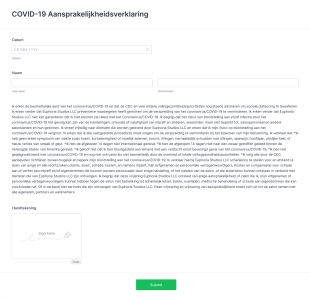 COVID 19 Aansprakelijkheidsverklaring Form Template