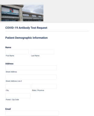 COVID 19 Antibody Test Request Form Template