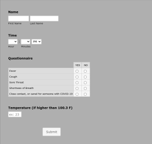 COVID 19 AthleteCoach Monitoring Form Template
