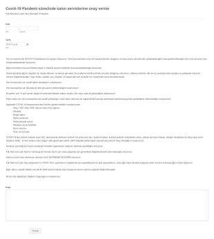 Covid 19 Bakım Servisleri Onay Form Şablonu