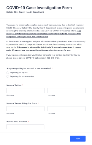 COVID 19 Case Investigation Form Template