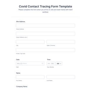 Covid Contact Tracing Form Template