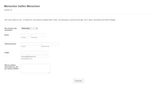 COVID 19 Freiwilligen Bewerbungs Formular Form Template
