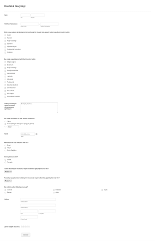COVID 19 Hastalık Geçmişi Form Template