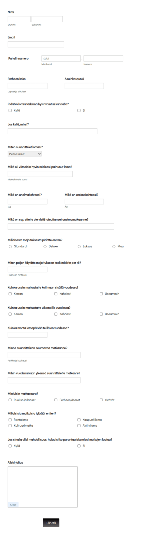 COVID 19 Lomamatka Kyselytutkimus