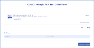 COVID 19 Rapid PCR Test Order Form Template