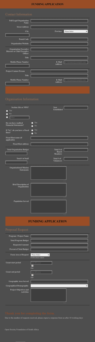 COVID 19 Rapid Response Funding Application Form Template