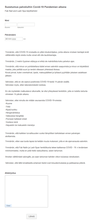 Covid 19 Ripsienpidennys Suostumuslomake