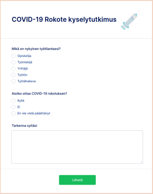 COVID 19 Rokote Kyselytutkimus