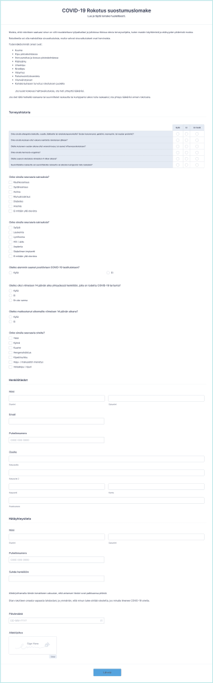 COVID 19 Rokotus Suostumuslomake Form Template