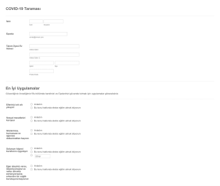 COVID 19 Takım Anketi Form Template