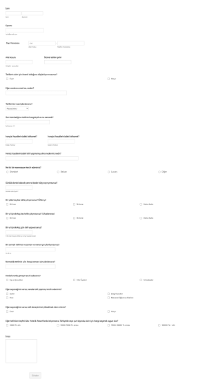 COVID 19 Tatil Anketi Form Template