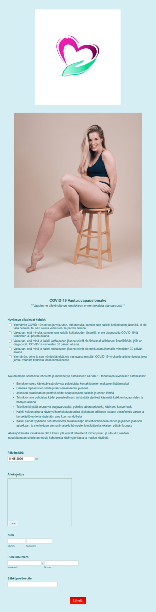COVID 19 Vastuuvapauslomake