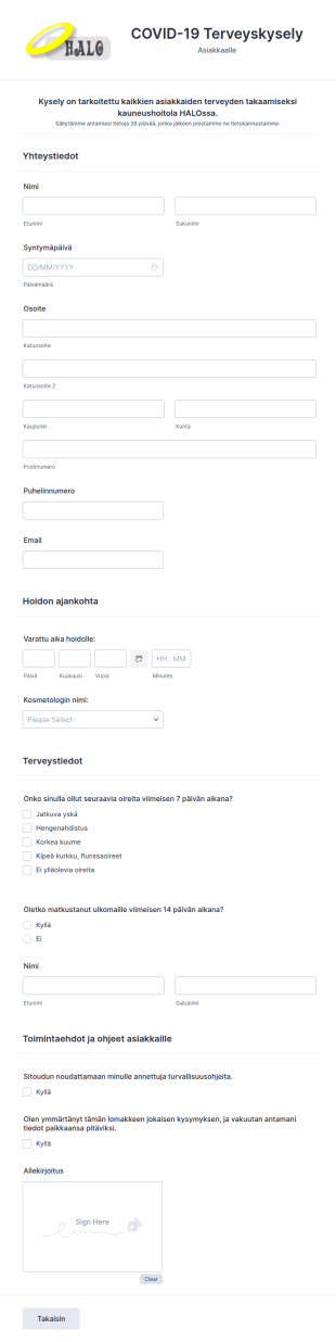 Covid Kysely Ennen Ajanvarausta