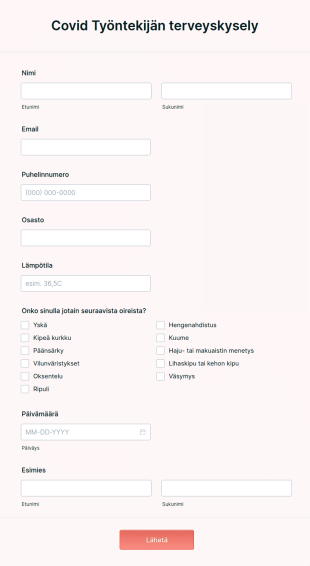 Covid Työntekijän Terveyskysely