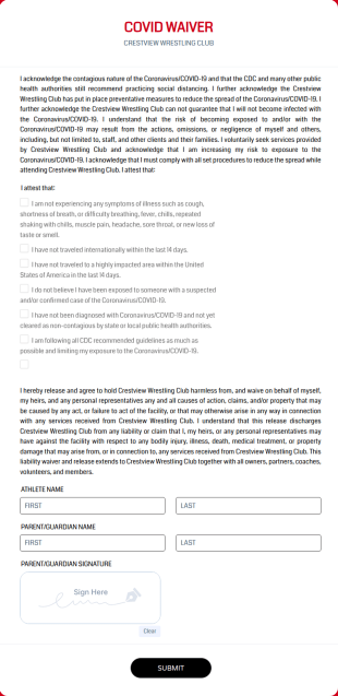 Covid Waiver Form Template
