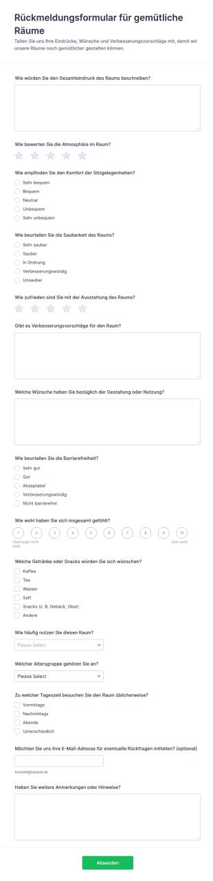 Cozy Space Feedback Umfrage