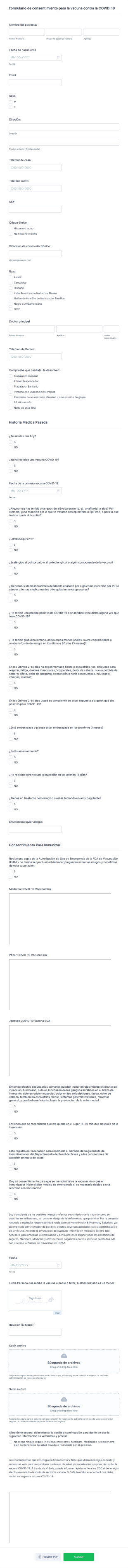 CPESN COVID 19 Vaccine Consent Form Spanish