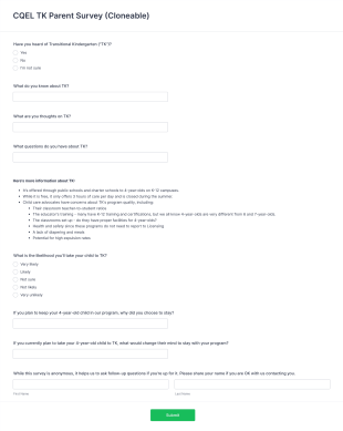 CQEL TK Family Survey Form Template