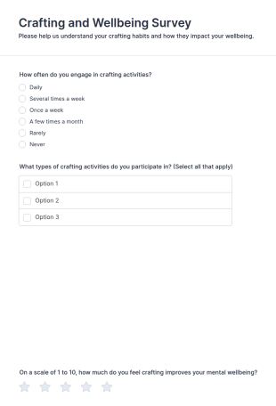 Crafting And Wellbeing Survey Form Template