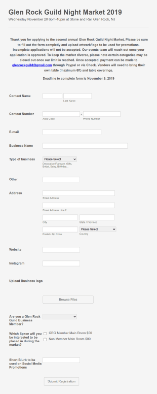 CraftsArtisan Vendor Form Template