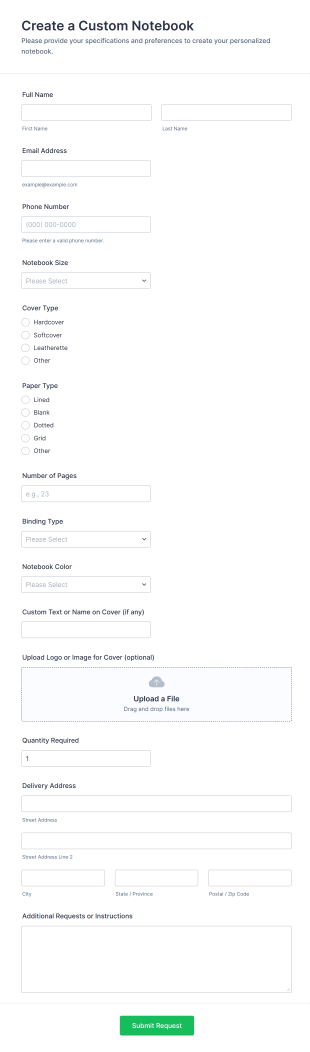 Create A Custom Notebook Form Template