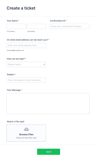 Create A Ticket Form Template