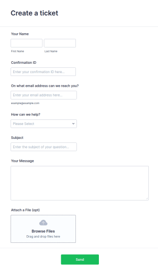 Create A Ticket Form Template