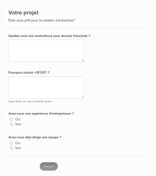 Création D'entreprise Franchisée Form Template