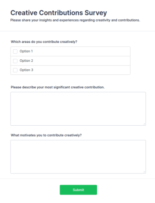 Creative Contributions Survey Form Template