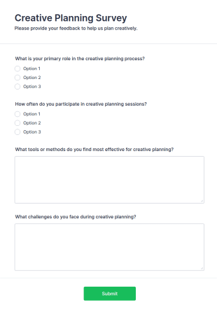 Creative Planning Survey Form Template