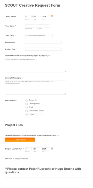 Creative Request Form Template