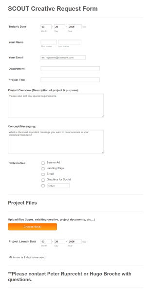 Creative Request Form Template
