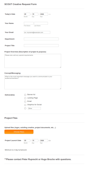 Creative Request Form Template