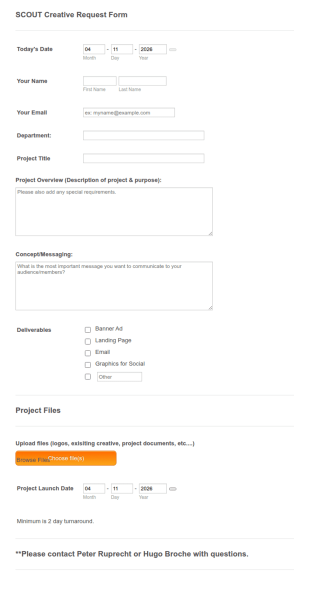 Creative Request Form Template