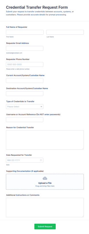 Credential Transfer Request Form Template