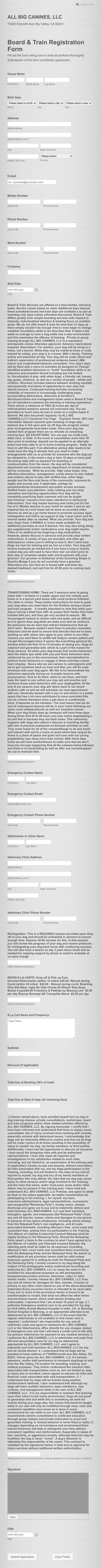 Credentialed Board And Train Contract Form Template
