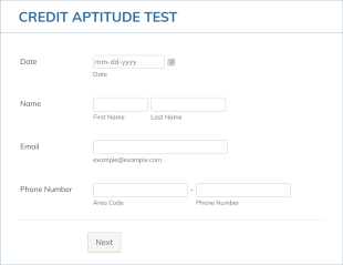 Credit Aptitude Test Form Template