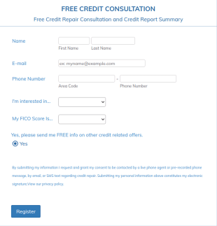 Credit Consultation Contact Form Template