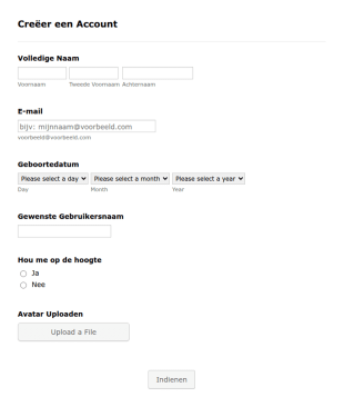 Creëer Een Accountformulier