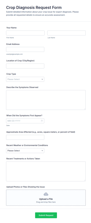 Crop Diagnosis Request Form Template