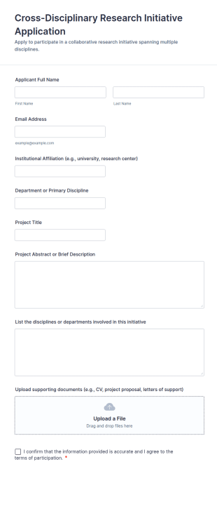 Cross Disciplinary Research Initiative Application Form Template