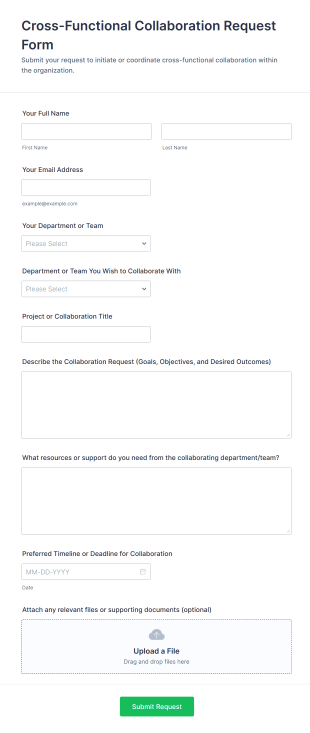 Cross Functional Collaboration Request Form Template
