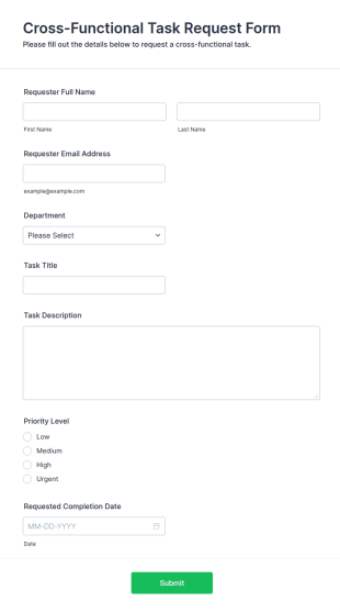 Cross Functional Task Request Form Template