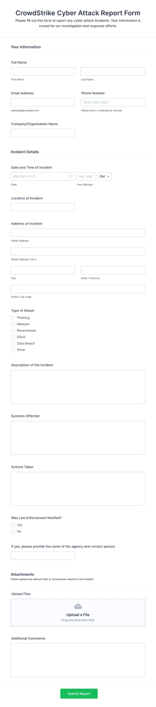 CrowdStrike Cyber Attack Report Form Template