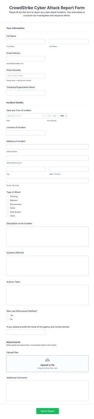 CrowdStrike Cyber Attack Report Form Template