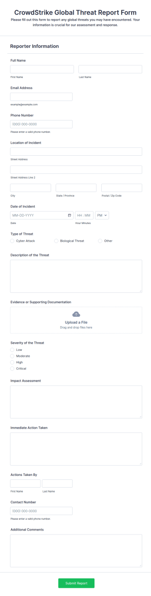 CrowdStrike Global Threat Report Form Template