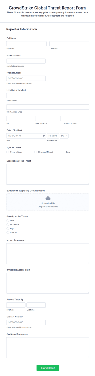 CrowdStrike Global Threat Report Form Template